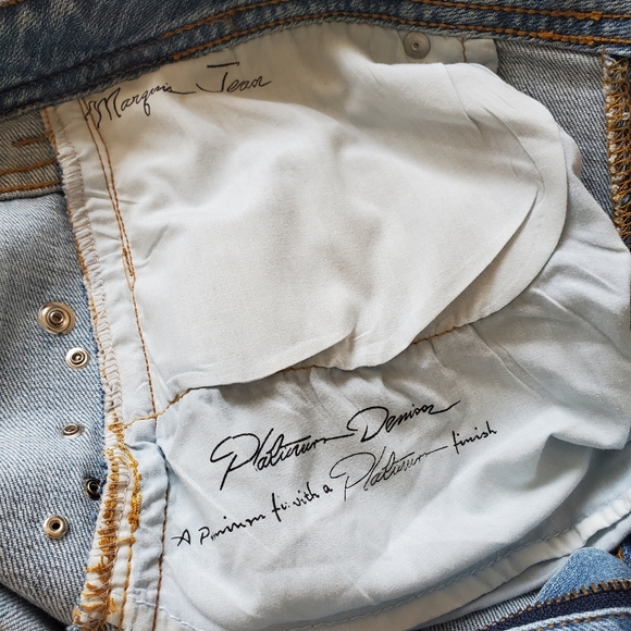 Platinum Chicos White Washed Jeans Silver Jewels and Flower Embellishments - Picture 6 of 6